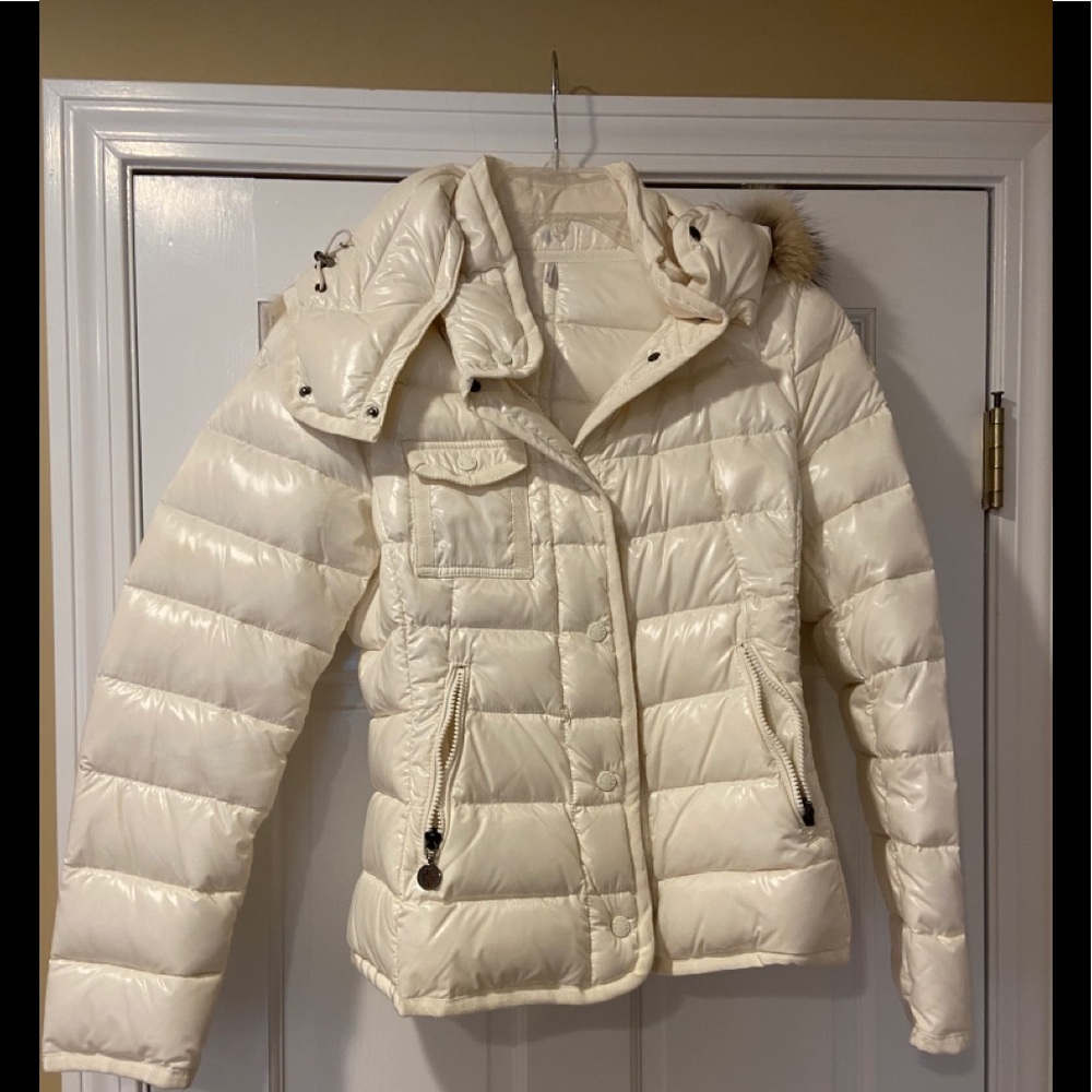 Like new Moncler down and fur hooded jacket